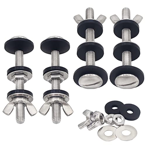 Universal Toilet Tank to Bowl Gasket Repair Kit, 2 Pcs Gasket and 4 Sets 5/16 * 3.15 inch Stainless Steel Heavy Duty Rustproof Bolt Hardware Kits,Fits 3-Inch 3.5-Inch Flush Valve Opening. - style: 2Pcs 3 inch Gasket with 4 Sets Stainless Steel Bolt Kit