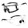 UKNOW Safety Glasses - Anti Fog Wraparound Lenses - Removable Foam Gasket - ANSI Z87.1 Protective Eyewear - Impact Resistant - color: Black