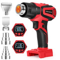 Cordless Heat Gun Compatible with Milwaukee m18 Battery 350W Fast Heating 120℉–1112℉ Variable Temperature LCD Display Portable Hot Air Gun 4 Nozzles for Crafts, DIY (Tool Only, Not Made by Milwaukee)
