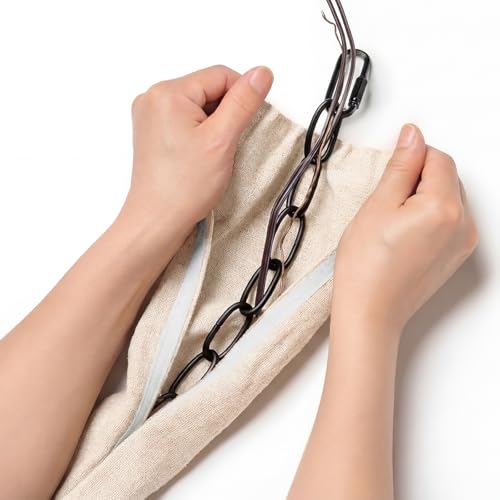 2×5.3ft, 4×2.6ft 6 Pack Fabric Cord Cover for Electric Wire, Beige - size: 2×5.3ft, 4×2.6ft
