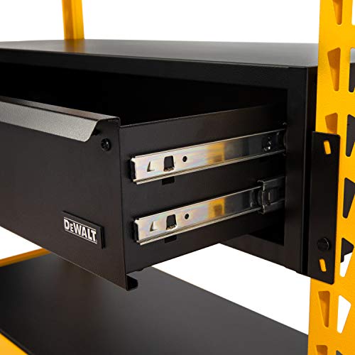 DEWALT Work Surface and Locking Drawer Accessory Kit, Compatible with 4-Foot Storage Rack, Over 900 lb. Work Top Capacity, Smooth Opening - style: Work Surface and Locking Drawer Accessory Kit