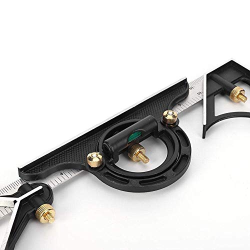 Stainless Steel T Ruler, Combination Set with Protractor, Stainless Steel Angle Ruler 0-180° Combination Tri 0.01 Protractor Measure Tool for Woodworking, Metalworking
