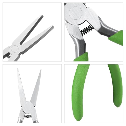 Flat Nose Pliers for Jewelry Making Smooth Jaw 5 Inches Flat Nose Duck Billed Pliers Small Plier Jewelry Making Supplies for Wire Bending Warpping Shaping - style: Flat Nose Pliers Smooth Jaw