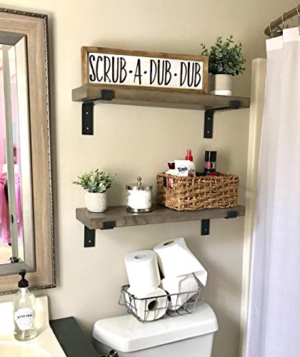 Shelf Brackets 6 Inch Lip Black Brackets for Shelves, Heavy Duty Industrial Forged Steel Rustic Floating Shelf Brackets -6 Pack（5.5''） - size: 5.5 inch