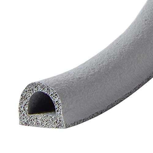 Frost King P D-Section Rubber Self-Stick Weatherseal Tape, 5/16" W, 1/4" T, 17 ft L, Grey - size: 5/16" W, 1/4" T, 17 ft L, style: D-Section, 5/16" W, 1/4" T, 17 ft L, Grey