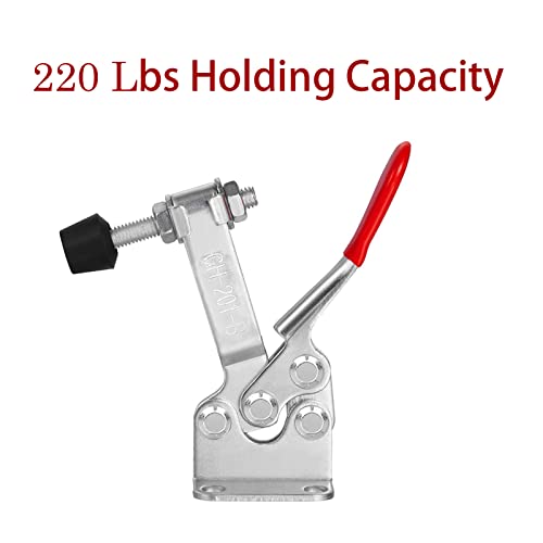 Toggle Clamp 201B 220Lbs Holding Capacity Heavy Duty Medium Hold Down Clamp Quick-Release Horizontal Clamp（5Pack) - style: 201B(5Pack)
