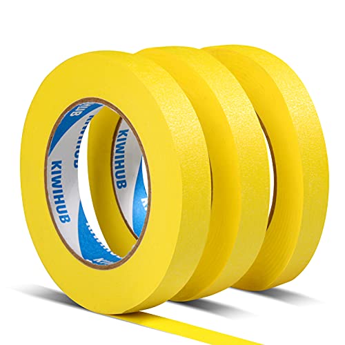Yellow Painters Tape, 0.7In x 60Yds x 3 Rolls(180 Yds Total) - color: Yellow, size: 0.7", 60 yards