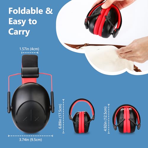 ProCase Kids Noise Cancelling Headphones Ear Hearing Protection, Black - color: Black