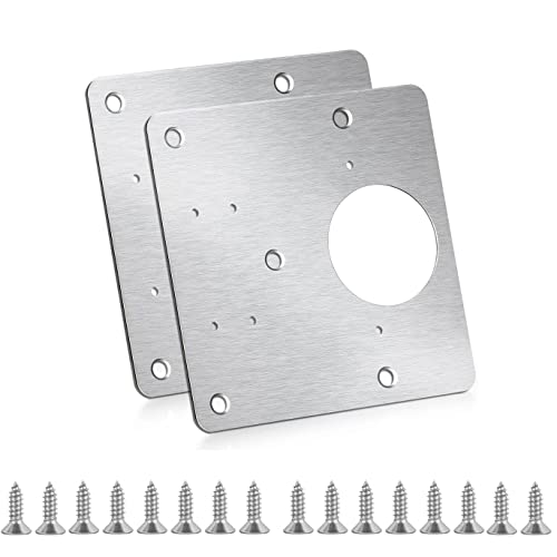 Cabinet Hinges Repair Plate,Stainless Steel Hinge Repair Brackets Kit,Kitchen Cupboard Door Hinge Repair Plate Kit Includes Fixing Screws,Protect Wooden Kitchen Cabinet Door,Furniture(2 PCS)… - size: 2 Pieces
