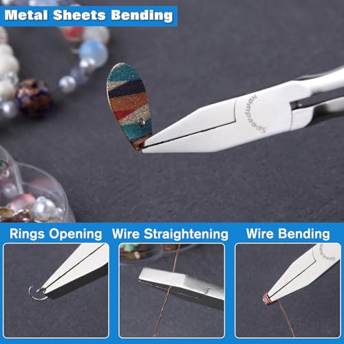 SPEEDWOX 6 Inches Long Reach Flat Nose Pliers Smooth Jaws Duckbill Pliers - style: Flat Nose Pliers