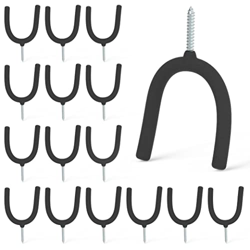 HUHOLE 16 Pack Screw in U Hooks Wall Organizers - style: U Hook 16PC