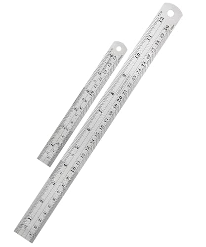 Mr. Pen- Metal Straight Edge Ruler, 2 Pack, 6" and 12", Silver - color: Silver, size: 6, 12 inch