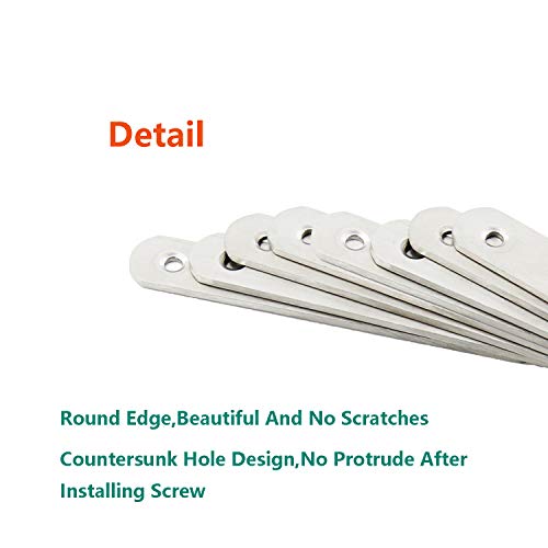 4 Pack Flat Mending Plate for Wood,ULIFESTAR Stainless Steel Straight Brackets 300mm / 12" Length 8 Screw Hole Flat Repair Fixing Wood Brace Joining Plates Connector with Fixing Screws - size: ['300x25x4mm']