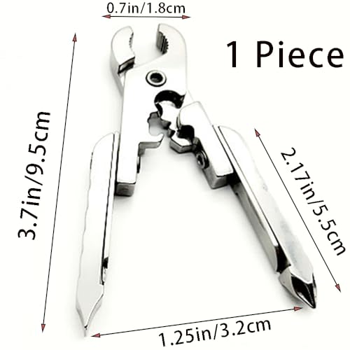 OULIGET Stainless Steel Folding Maintenance Multifunctional plier,Portable Key Chain Mini 10 in 1 Pliers,Pocket Screwdriver Camping Folding Pliers,1 Piece