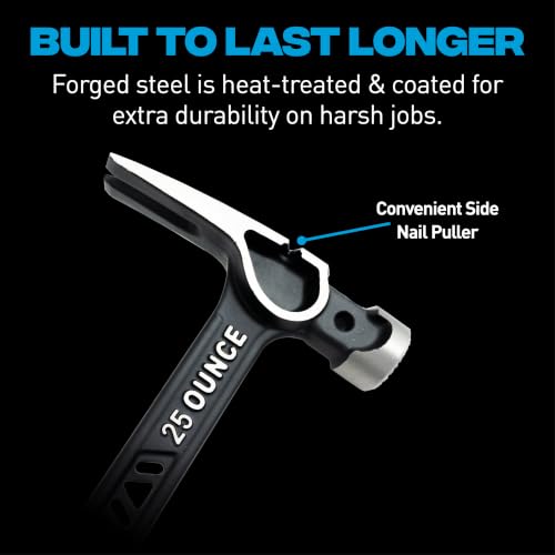 OX Ultrastrike 25 oz Framing Hammer, Milled Face, Martillos De Construccion - size: 25-oz, Milled Face