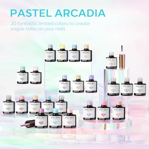 modelones Gel Nail Polish Set Neon Glitter 24PCS 20Colors Hot Pink Magenta - color: A Spring Macaron