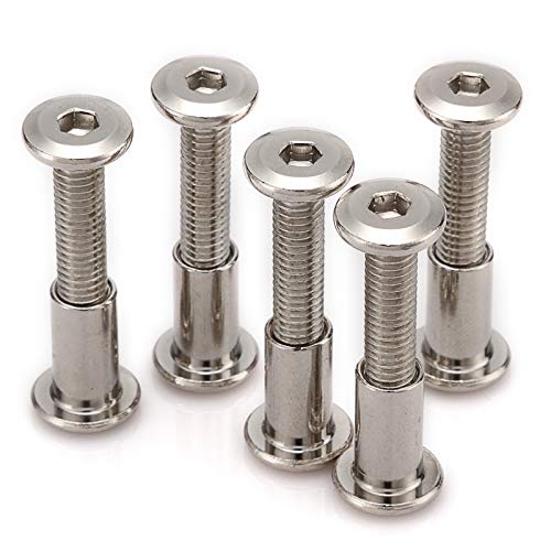 30pcs M6 Furniture Joint Connector Bolt & Cap Nut Kit Use for Cot Bed Crib Bolts Hex Drive Socket Cap Bolts - Hex Socket Screws Head (12mm) - size: 12mm (30pcs)