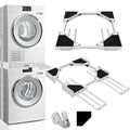 Washer Dryer Stacking Kit - Adjustable Design Fits Most Washers & Dryers | Adjustable 24" - 29" - Universal Stacking Kit with Pull-Out Drying Rack for Laundry Room - Space-Saving - style: Stacking Kit with 6 Tube Racks