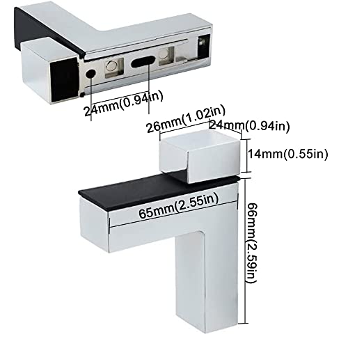 AWEN Solid Metal Adjustable Wood/Glass Shelf Bracket Wall Mount, 2 Pcs (Polished Chrome) - size: Polished Chrome-2pcs