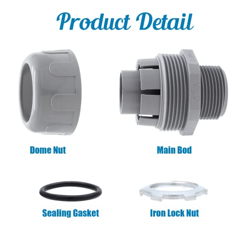 6Pcs 1 Inch NPT Liquid Tight Connector - color: 6, size: 1 Inch (180 Degree)