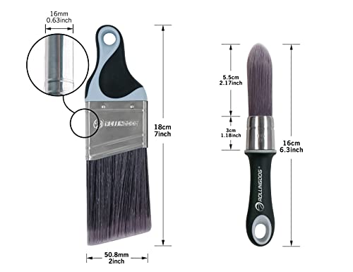 ROLLINGDOG 2 Inch Trim Paint Brush - color: 2pc Trim Paint Brush Set