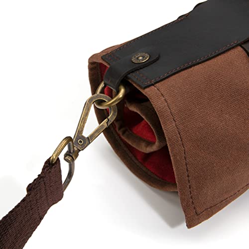 Dickies Chef Knife Roll Bag Portable Organizer and Cutlery Storage Roll, Waxed Canvas and Leather, Large - size: Large