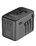 Universal Travel Adapter 120W GaN Fast Charger for Europe UK US - color: GaN 120W-Black+Grey