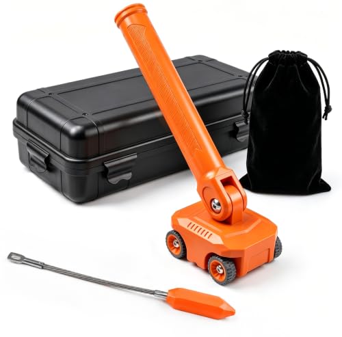 Magnetic Wire Puller, High-Strength Magnet Cable Puller with Stainless Steel Leader, 180° Pivoting Ergonomic Handle, Multi-Function Stud Finder for Electrical Wall Wiring, Comes with Sturdy Case