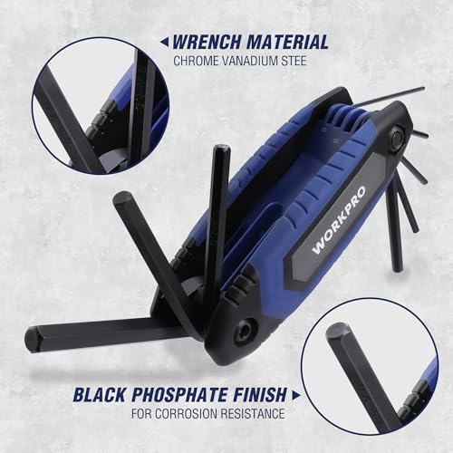 WORKPRO 25-Piece Folding Allen Wrench Set, SAE, Metric, Torx Hex Key Set
