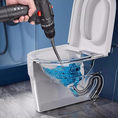 Amonk Drain Auger Cable 3.28Ft Clog Remover with Drill Connector 10mm Flexible Plumbing Snake Pipe Drain Cleaner for Kitchen, Bathroom and Shower Sink
