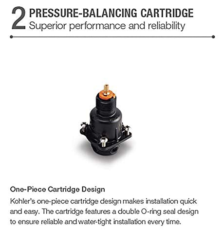 KOHLER 8304-K-NA Rite-Temp Pressure-Balancing Valve Body and Cartridge Kit, Shower Valve System, 5.0 GPM, Simple Installation & Maintenance - style: 8304-K-NA