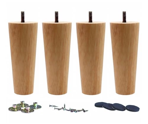 Solid Wood Replacement Furniture Sofa Couch Legs 6 inch Heavy Duty Set of 4 | Straight Wooden legs for Couch Sofa Chair Ottoman Loveseat Coffee Table Cabinet Furniture Replacement - color: Straight- Set of 4, size: 6"