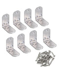 4 Pack Flat Mending Plate for Wood, Stainless Steel Straight Brackets Flat Repair Fixing Wood Brace Joining Plates Connector with Fixing Screws (8, L-Shaped Bracket 1.5*2.55*2.55in) - size: L-Shaped Bracket 1.5*2.55*2.55 in