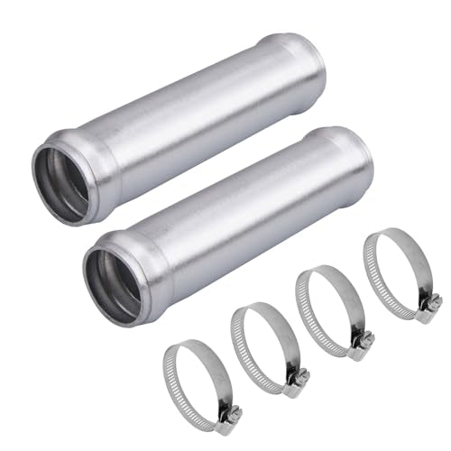 AC PERFORMANCE 1" (25mm) OD Aluminum Alloy Hose Joiner Silicone Pipe Connector Bead, 4" Length with 304 SS Clamps, Pack of 2 - size: 1" (25mm) - 2PCS