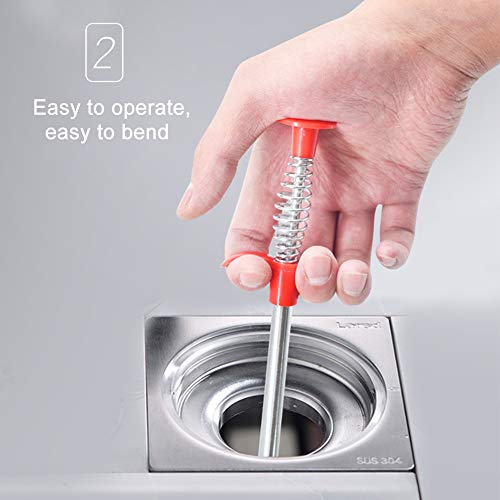 Plumbing Grabber, Flexible Grabber Claw Reacher Tool With 4 Claws Extendable Drain Clog Remove Tool Bendable Hose Pickup Reaching Assist Tool for Litter Pick Home Sink Drains Toilet(Size:0.57m)