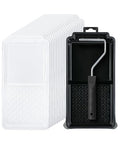 Bates- 4 Inch Paint Tray Set, 22 pcs, 1x 4 Inch Paint Roller Tray, 20x Disposable Plastic Liners & 1x Roller Frame