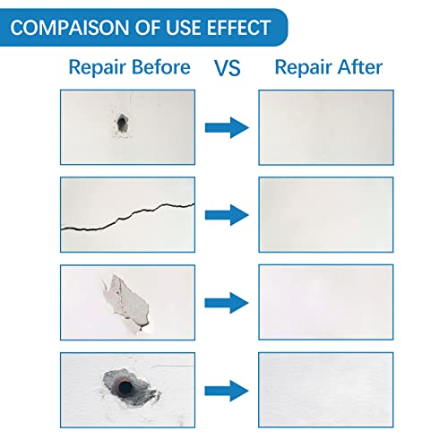 HOMMEE 19Pcs Drywall Patch Repair Kit, 4/6/8/10 inch Aluminum Plate Self-Adhesive Fiberglass Mend Wall Holes
