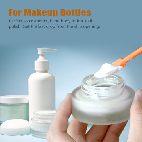Silicone Spatula Set 6Pcs, Mini Jar Scraper for Makeup & Food - color: Orange
