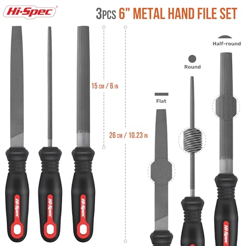 Hi-Spec Metal Hand File Tool Set for Wood, Metal and Craft Work with Case - size: 3 pieces