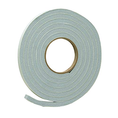 Frost King Vinyl Foam Tape - Closed Cell - Moderate Compression, 1/2 W", 3/8" Thick, 10' L, Grey - size: Pack of 1, style: 1/2"W,3/8"T,10\'L,Grey
