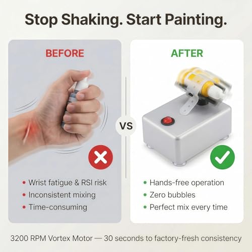Paint Mixer & Nail Polish Shaker for Model Paints & Nail Polish - color: Silver