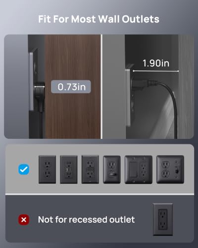 TROND 360 Rotating Flat Plug Extension Surge Protector 6 ft, 3 AC, Black - color: Black, size: 6 ft, style: With Surge Protection