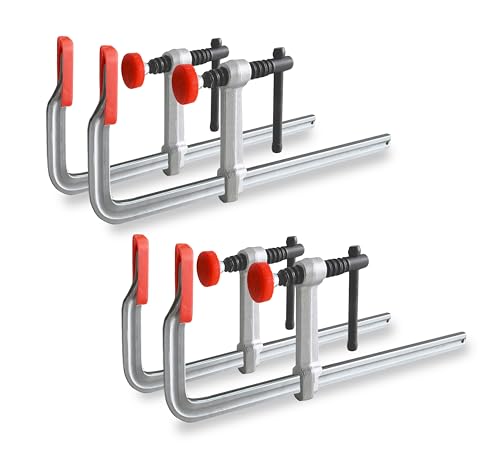 HimaPro 12 Inch Heavy Duty Bar Clamp Set, 4 Pack – Drop Forged Steel F-Clamps with 1200 lbs Load Capacity and 4-3/4 Inch Throat Depth for Welding, Woodworking, and Metalworking - size: 1200 lbs Load Limit