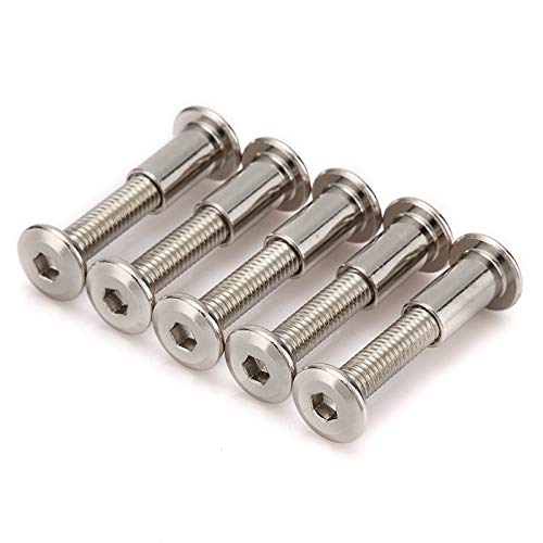 30pcs M6 Furniture Joint Connector Bolt & Cap Nut Kit Use for Cot Bed Crib Bolts Hex Drive Socket Cap Bolts - Hex Socket Screws Head (12mm) - size: 12mm (30pcs)