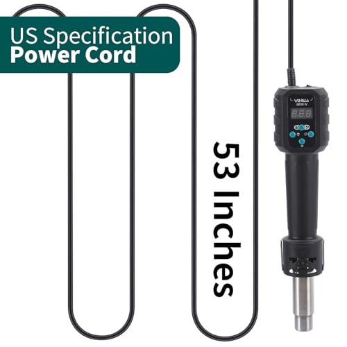 YIHUA 8858 IV Multi-Purpose Heat Gun for Crafting, Electronics Soldering, DIY, Shrink Tubing and Wrap, Torch Marker and Paste, Epoxy Resin with Temperature and Air Volume Control Function, 3 Nozzles