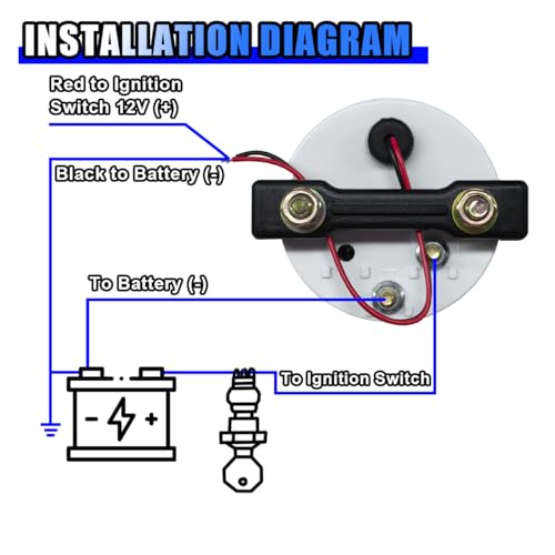12V Car Voltmeter 2" 52MM Voltage Gauge Meter, Digital Automotive Voltmeter, Universal LED Light Electrical Vehicle Voltage Meter Gauge with Measure Range 8-16V