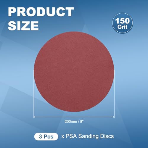 3 Pack 10 Inch PSA Sanding Discs 150 Grit Aluminum Oxide Red - size: 150 grit