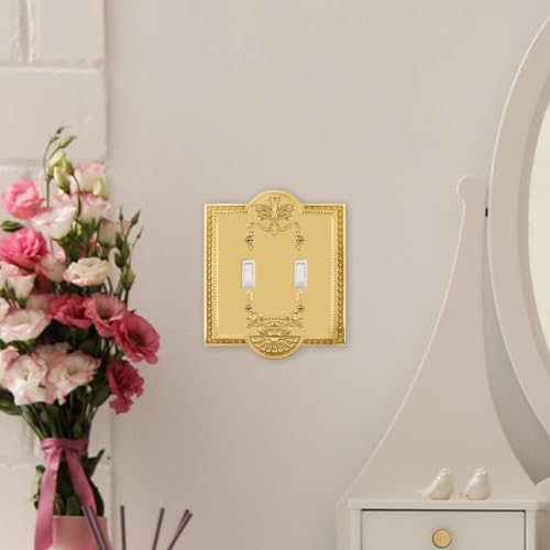 Nostalgic Warehouse Meadows Light Switch Cover Plate, Polished Brass - color: Polished Brass, size: Double Toggle