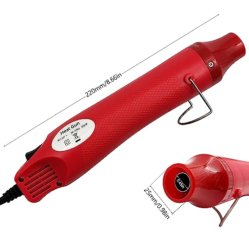 Heat Gun, Mini Hot Air Gun for DIY Crafts Portable Heat Air Gun Tool for Embossing Shrink Wrapping Drying Paint - color: Red