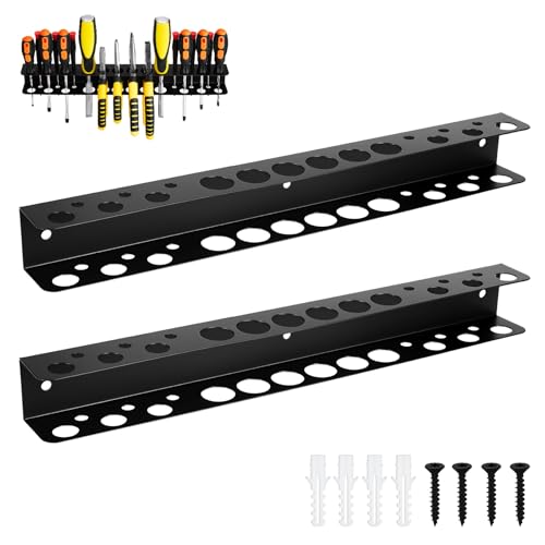 2pack Screwdriver Plier Organizer Heavy Duty Wall Mount Tool Storage Rack